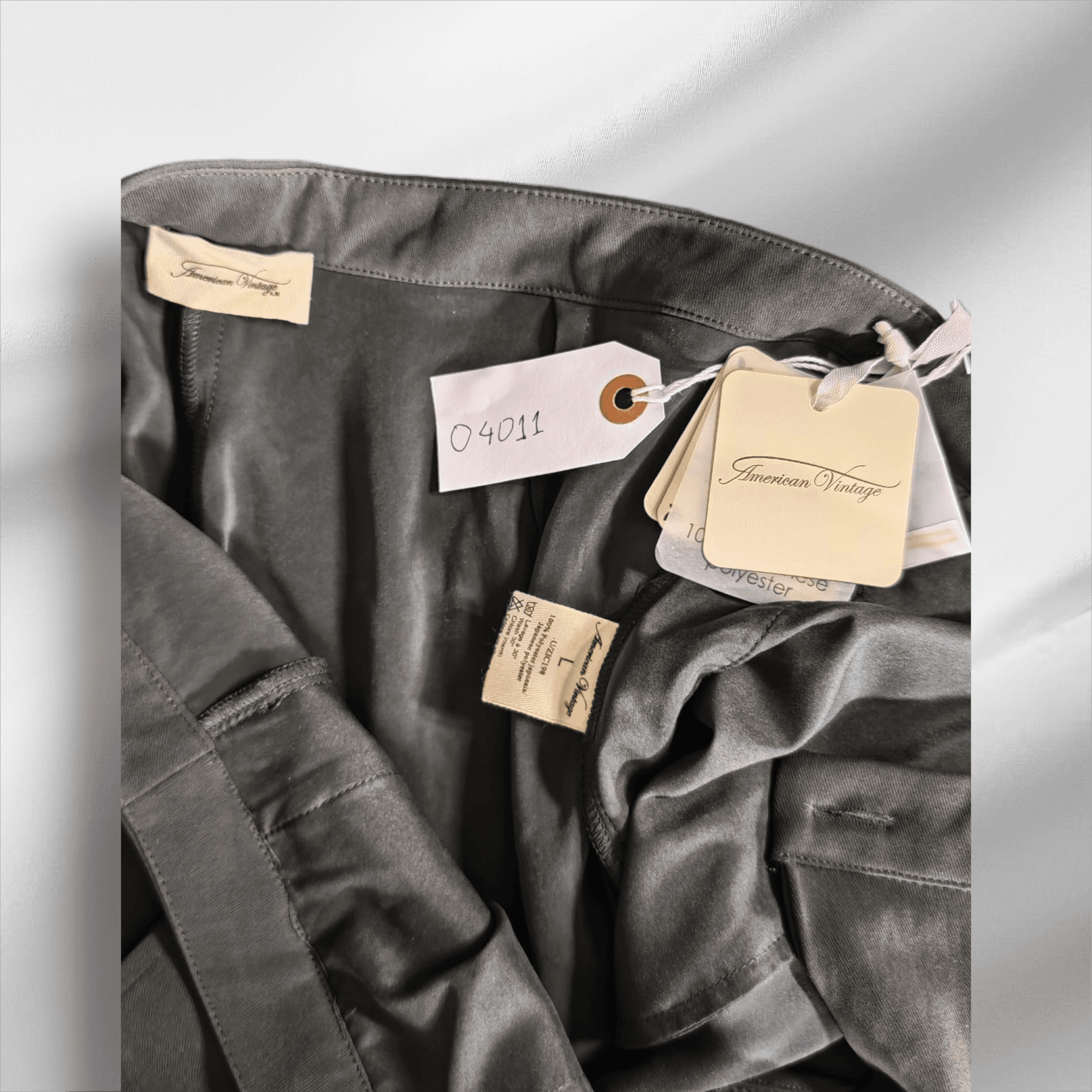 Américain Vintage – Pantalon droit fluide vert foncé